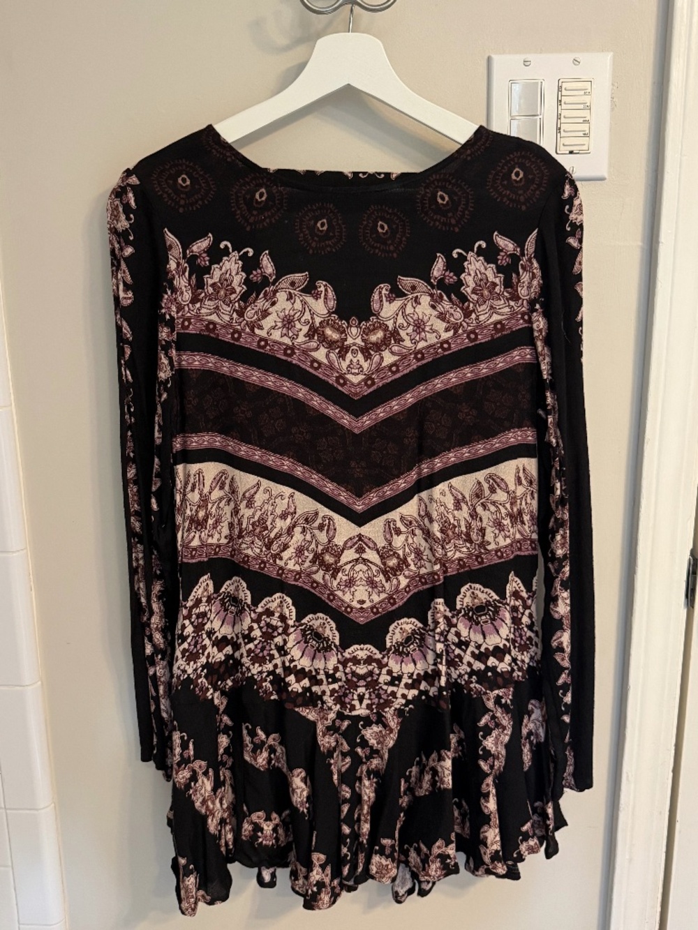 Free People Black Long-Sleeved Mini Dress. Like New, XS